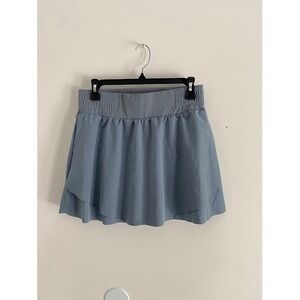 Womens Blue Grey Athletic Skort with Built-in‎ Mesh Pocket Shorts Size M